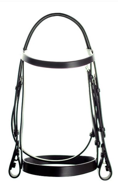 Equipride Bling Crystal Bridle with Leather Rubber Grip Reins Black with White Cob 