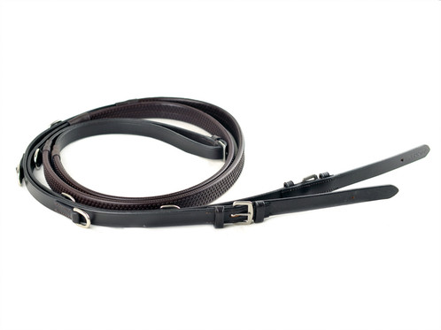 Leather Market Harborough With Continental Web Reins Pony Cob Full Black Brown 